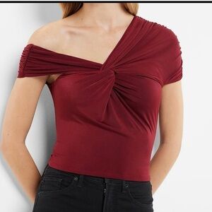EXPRESS Body Contour top - burgundy red NWT